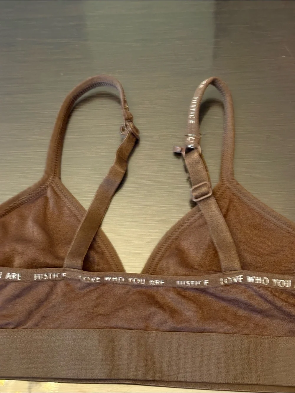 Justice Brown Seamless Bralette with Branded Trim
